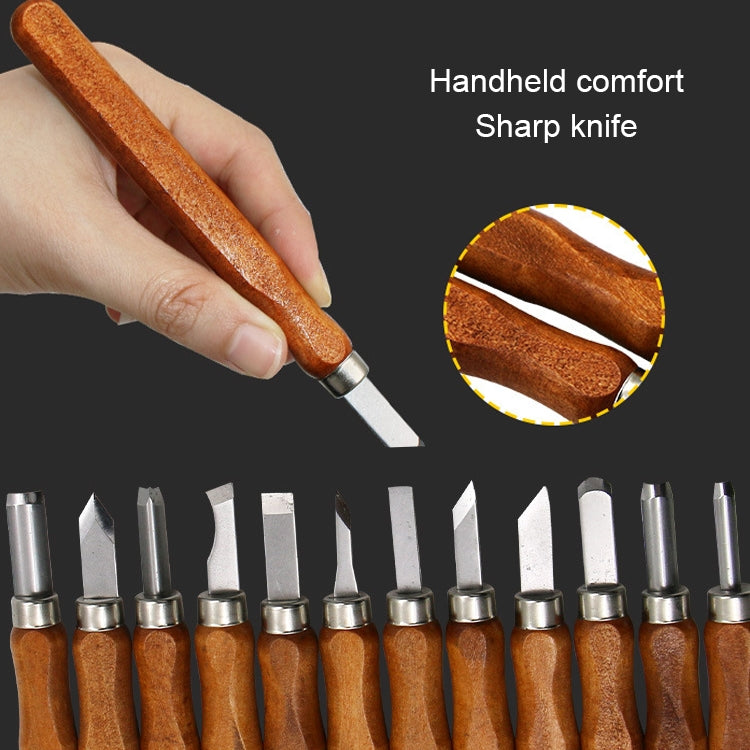 12 in 1  Wood Carving Chisels Knife Basic Woodcut Working Handmade Rubber Stamps Hand Tools