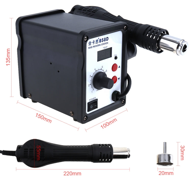 Kaisi K-858D SMD Hot-Air Soldering Station LED Digital Display Support Controllable Temperature for Desoldering + Air Nozzles, EU Plug
