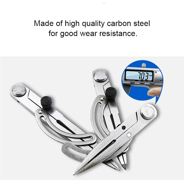 Carbon Steel Head Spacing Gauge Compasses Industrial Leather Side Liner Tool, Length: 126mm