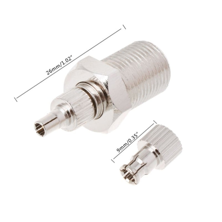 F Female to CRC9 / TS9 RF Male Coaxial Plug Nickel Plated Connector Adapter