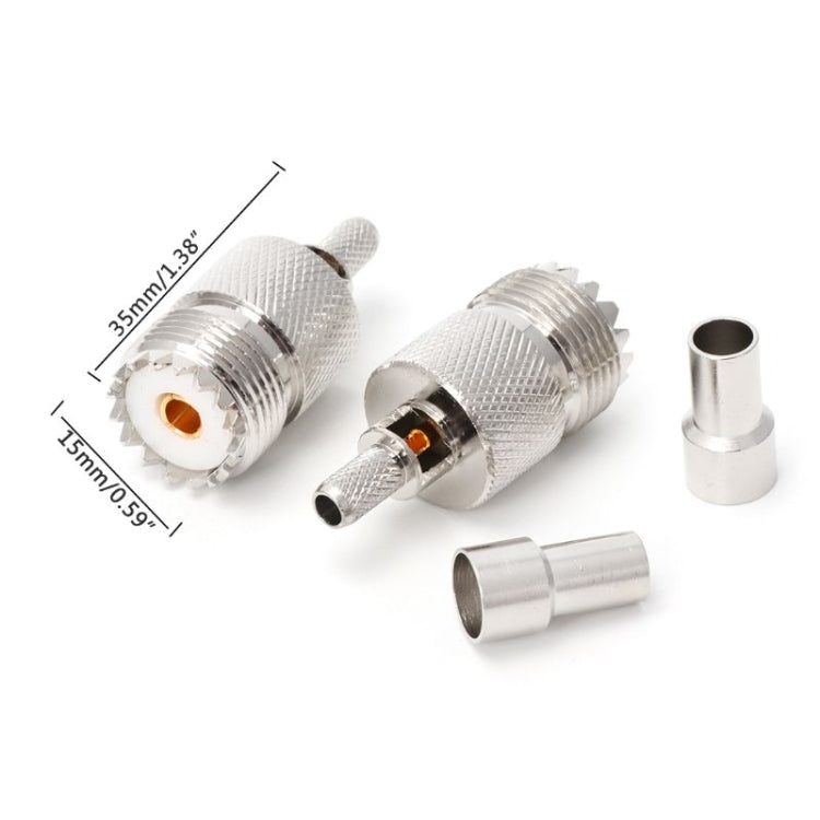 10 Sets UHF Female Jack Crimped RF Connector Coaxial Adapter for 5mm RG58 RG142 / 3D-FB&#160;Cable
