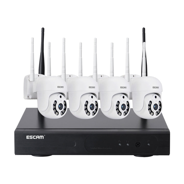 ESCAM WNK714 3.0 Million Pixels 4-channel HD Dome Camera NVR Wireless Monitoring Kit, AU Plug