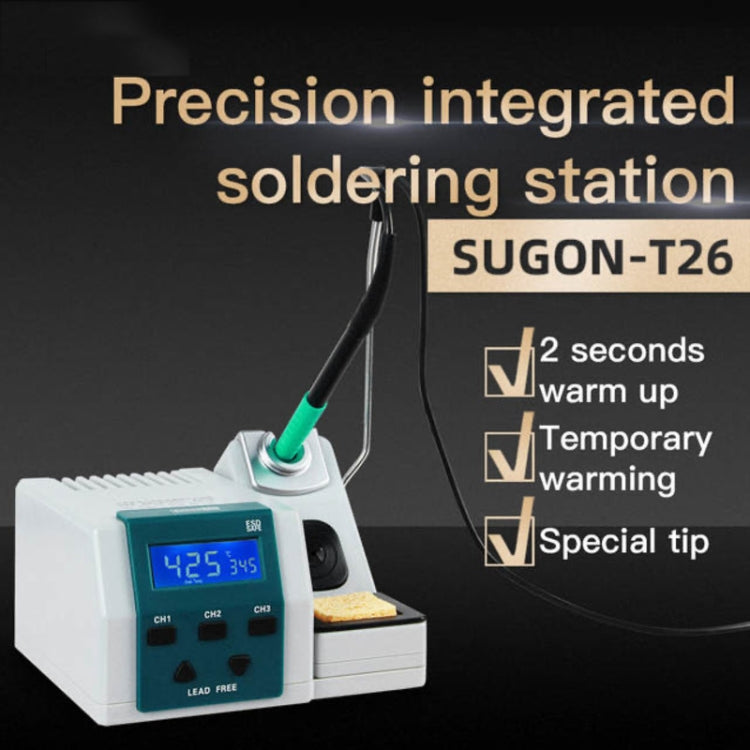 SUGON T26 Soldering Station Lead-free 2S Rapid Heating with C210-002 Soldering Iron Tip Kit, US Plug