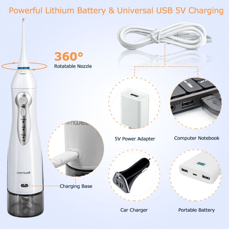 Mornwell D52 USB-Rechargeable water flosser  IPX7 Waterproof Oral Irrigator