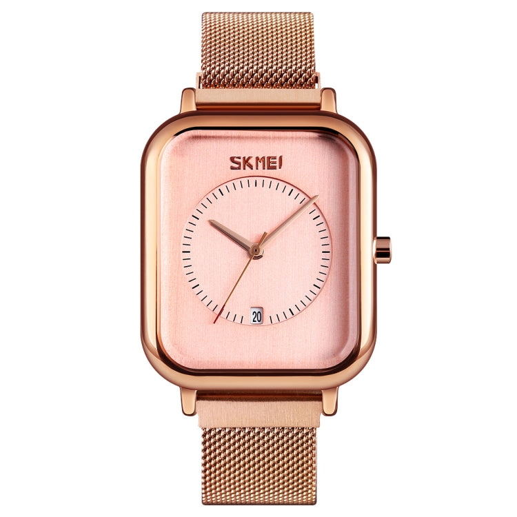 SKMEI 9207 Fashion Creative Simple Watch Men Magnetic Buckle Mesh Belt Steel Belt Couple Quartz Watch