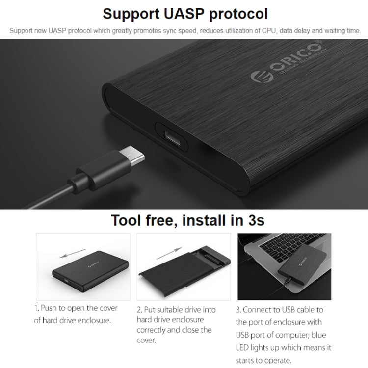 ORICO 2189C3 2.5 inch Type-C Hard Drive Enclosure