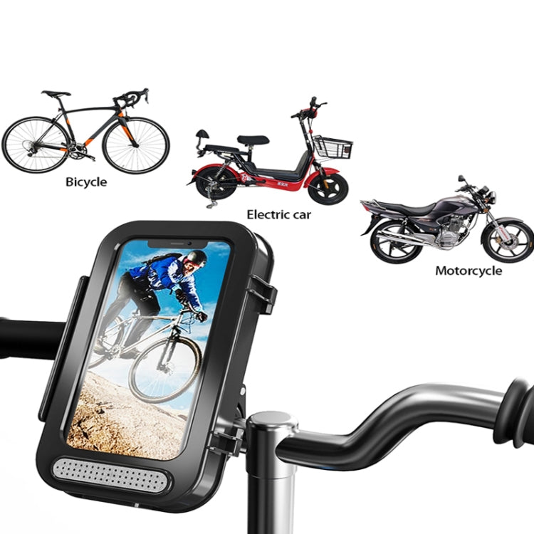 Bicycle Phone Holder Waterproof Bicycle Motorcycle Handlebar Case For 4.7-6.8 Inch Mobile Phone Mount