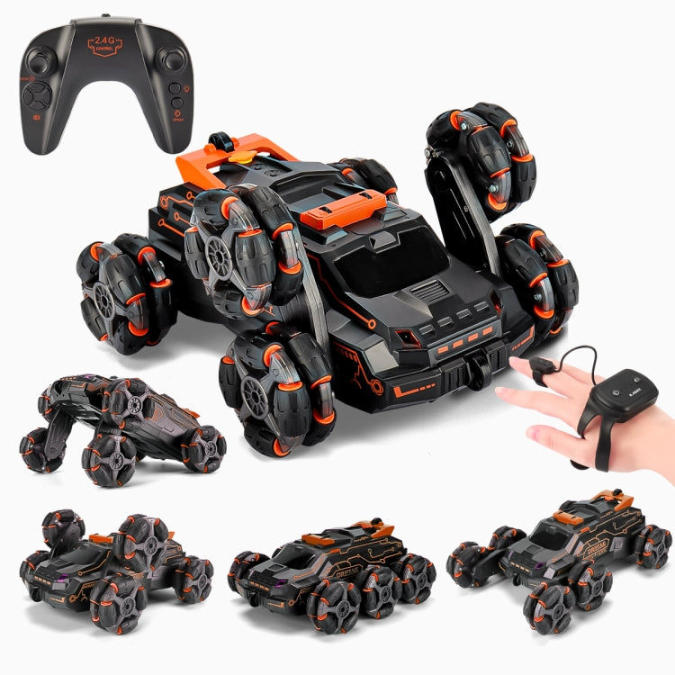 MoFun JC03 2.4G remote control six-wheel stunt car 360 degree swing arm without dead angle drift spray remote control car Dual control