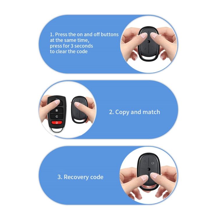 433MHZ 4 Button RF Wireless Remote Control For Light / Door / Alarm System