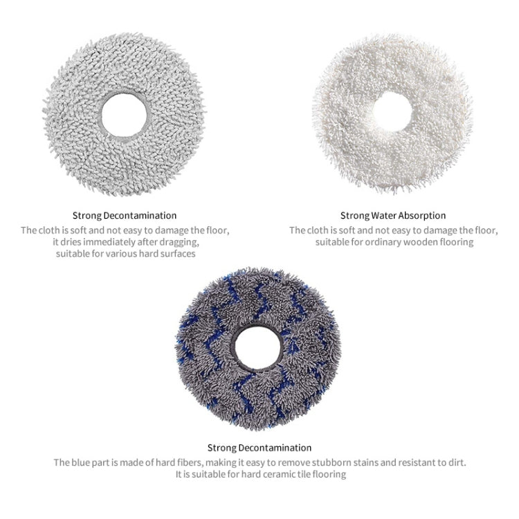 JUNSUNMAY 4pcs Washable Mop Pads Replacement for ECOVACS DEEBOT X1 Turbo / X2 Omni / T20 Pro