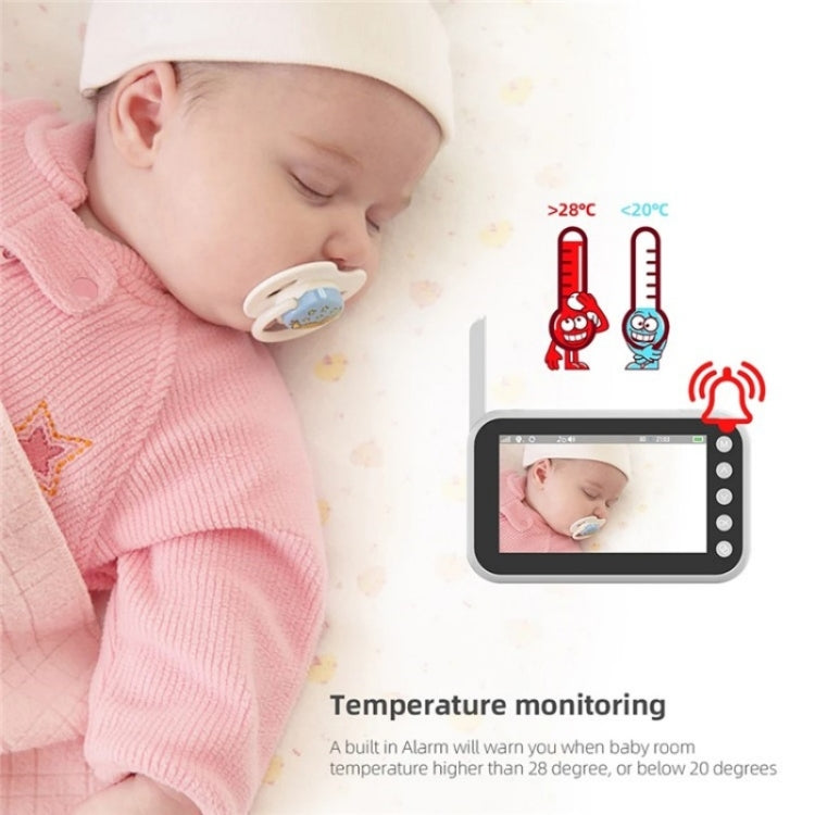 ABM200 Support Two-Way Voice Temperature Display 4.5-inch Video Baby Monitor Music Player