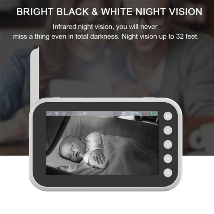 ABM200 Support Two-Way Voice Temperature Display 4.5-inch Video Baby Monitor Music Player