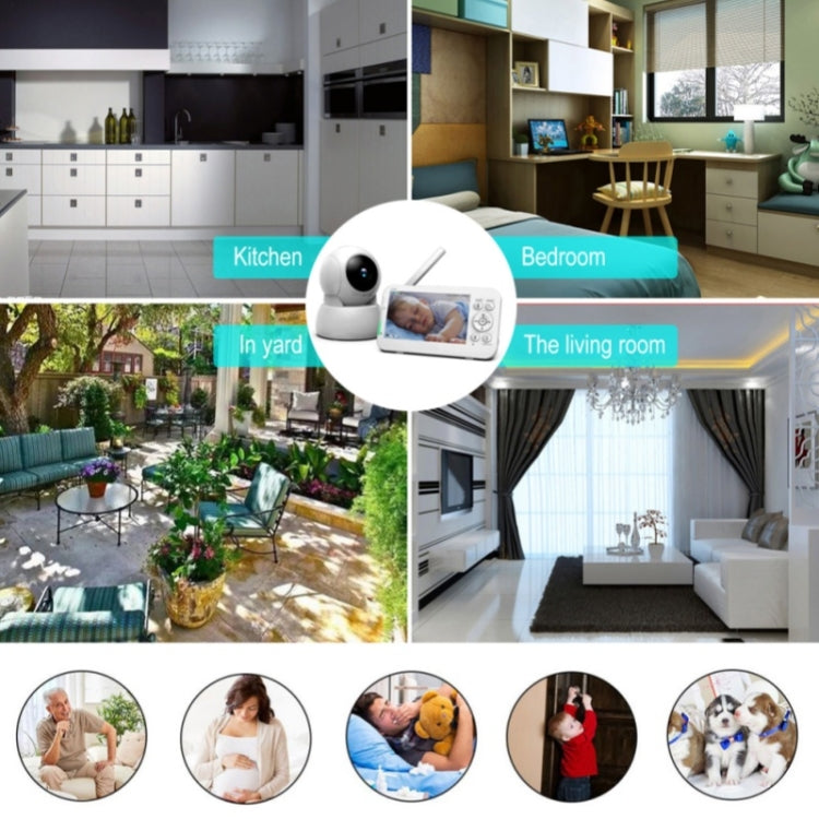 Infrared Night Vision Two-way Intercom Baby Monitor 5-inch Wireless Digital Monitor