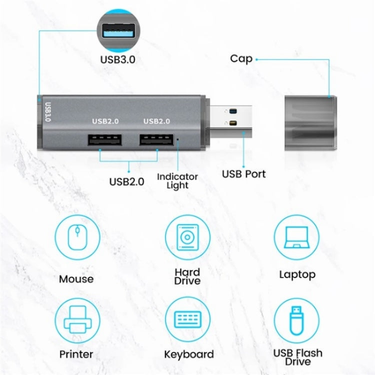 ADS-302A 3 in 1 USB to USB 3.0 / 2.0 Hub Expansion Station USB Adapter