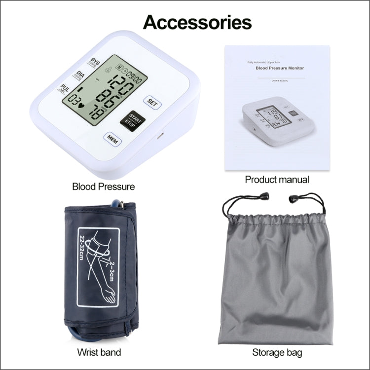 RZ205 Blood Pressures Automatic Digital Upper Arm Heart Beat Rate Pulse Monitor Meter Tonometer Medical Equipment Sphygmomanometer