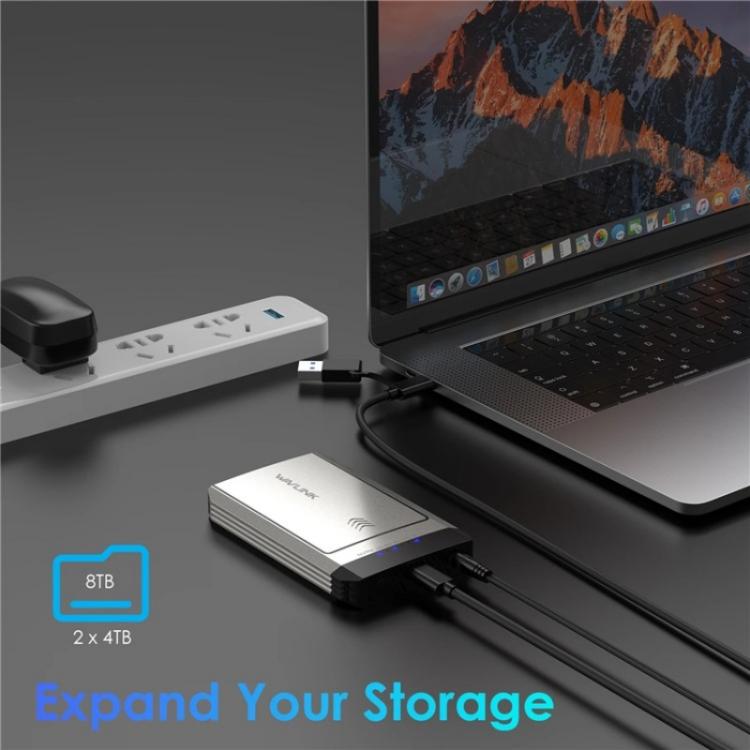 WAVLINK ST347 One-Click Offline Clone Dual Slot M.2 SSD Enclosure USB-C 3.2 Gen2 10Gbps
