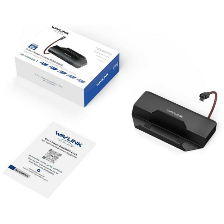 WAVLINK UHP3426 For Steam Deck Gigabit RJ45 100W PD Hub Adapter 6 in 1 Docking Station