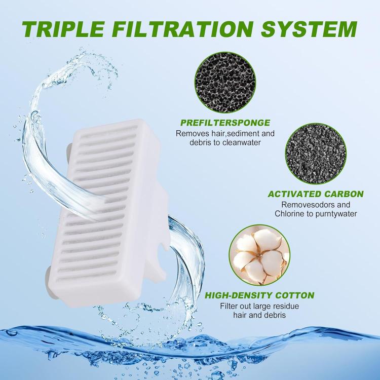 3pcs / Pack T-Shaped Filters Replacement Refill For Pioneer Mini Vortex And Swan Pet Drinking Fountain