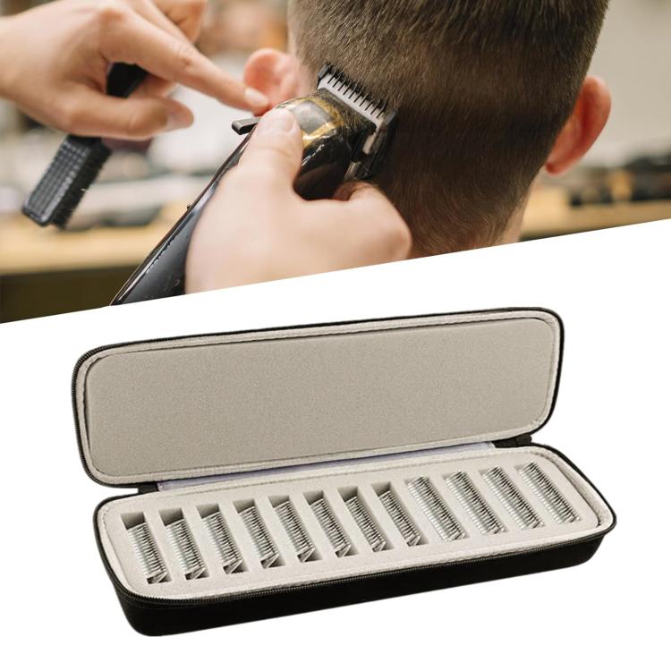 Portable Hair Beauty Grooming Trimmer Replacement Blade Hard Storage Box with 12 Built-in Blade Storage Racks
