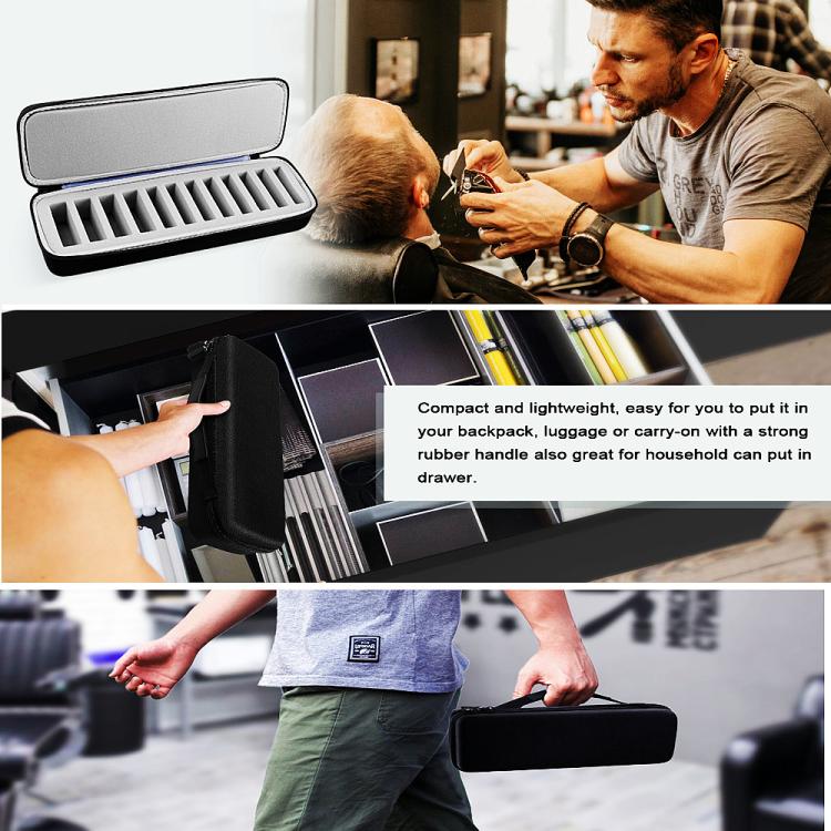 Portable Hair Beauty Grooming Trimmer Replacement Blade Hard Storage Box with 12 Built-in Blade Storage Racks