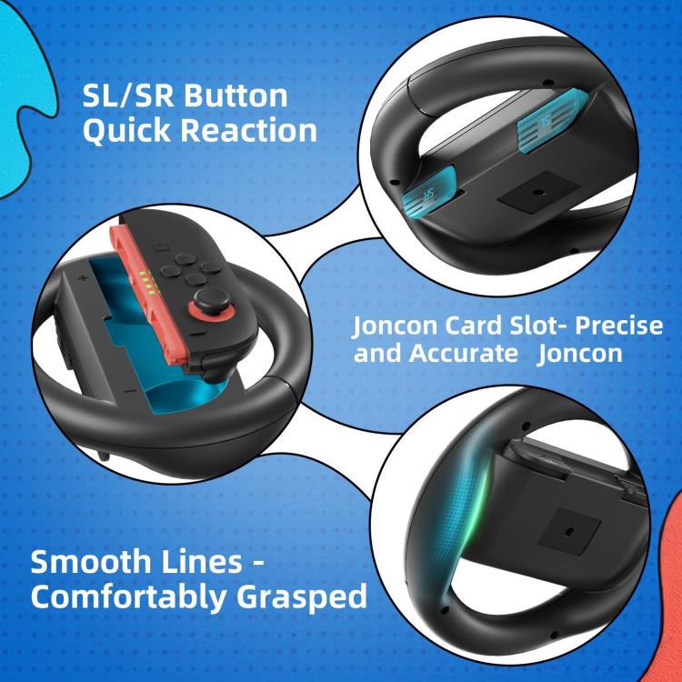 Left And Right Handle Racing Steering Wheel Grips Set