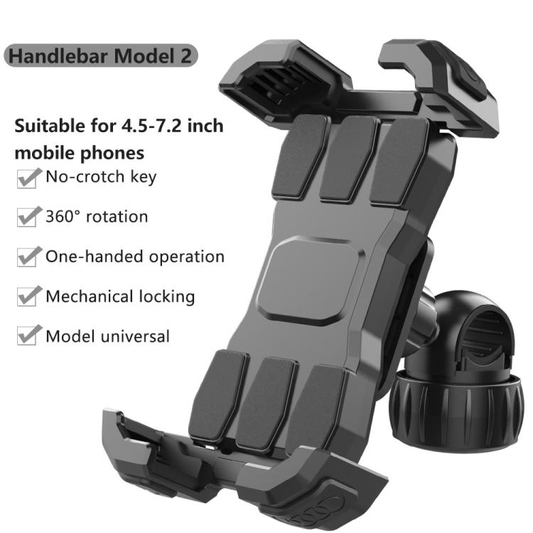 QX-25A Motorcycle Bicycle Handlebar Phone Mount 360 Rotation Shockproof Navigation Holder