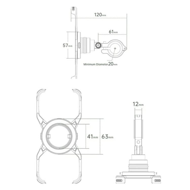 For iPhone 16 Series Z10 Anti Shake Cycling Bracket Motorcycle Mount Magnetic Phone Holder