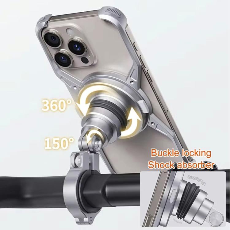 For iPhone 16 Series Z10 Anti Shake Cycling Bracket Motorcycle Mount Magnetic Phone Holder