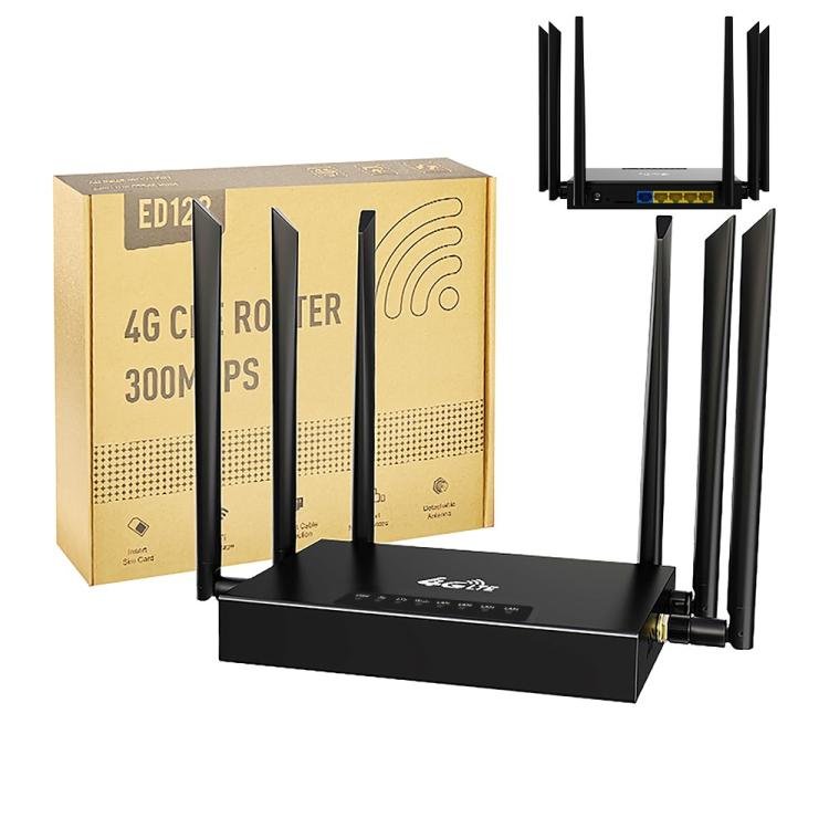 ED128 6 Antennas SIM Card Eurasia Version 4G LTE 300Mbps Wireless WiFi Home Office Router