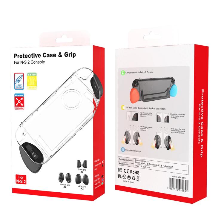 Split-style Console Protective Case with Three Sets of Interchangeable Grips (Large, Medium, Small)