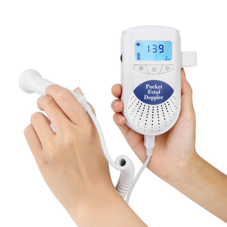 FD-100 Digital Fetal Doppler Ultrasound Sound Baby Heartbeat Detector Monitor LED Digital Prenatal Pocket Fetal Doppler Stethoscope