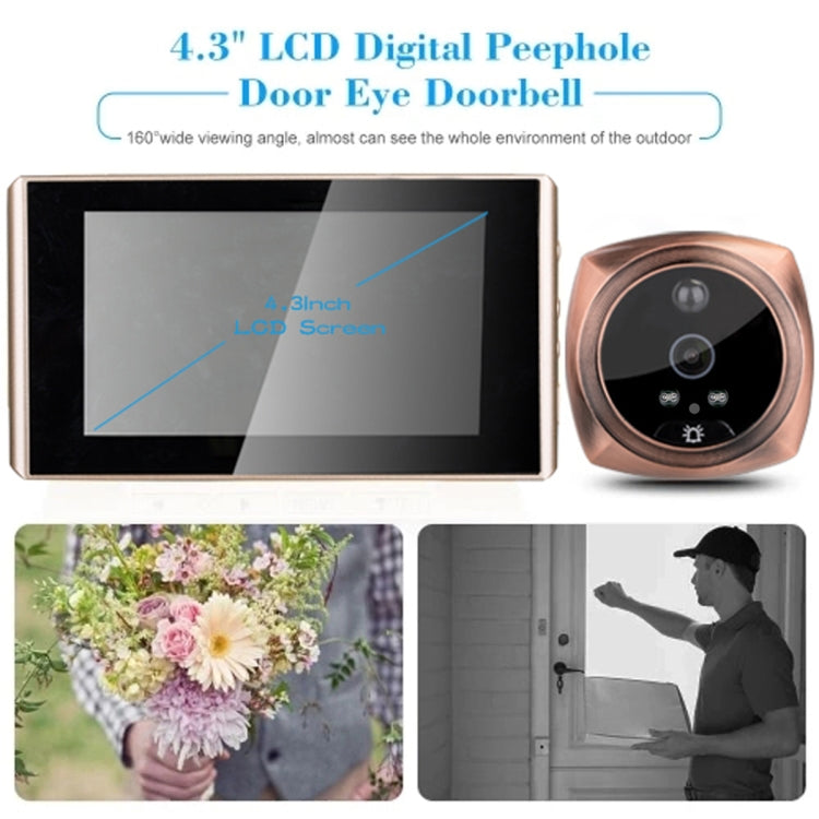 4.3 inch LCD Color Screen Digital Doorbell Door Eye Doorbell Electronic Peephole Door Camera Viewer