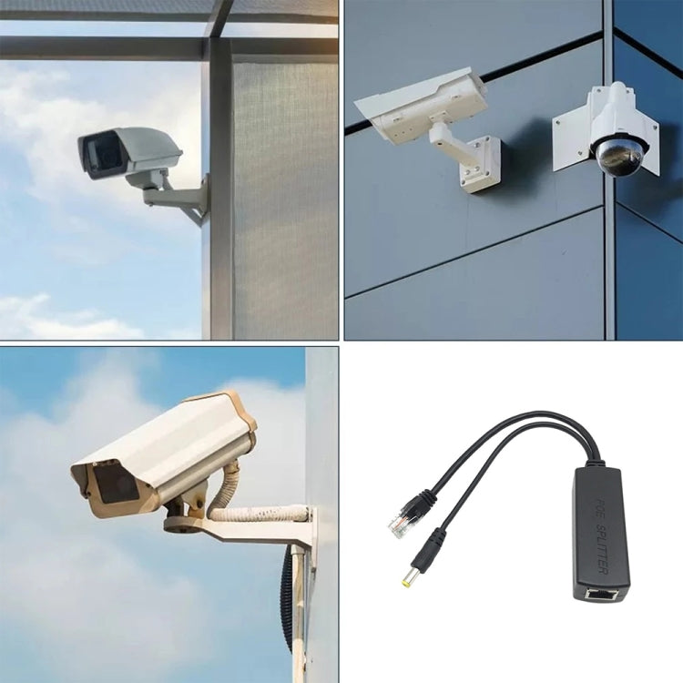 Power Over Ethernet Splitter 48V Input and 12V Output 48V PoE Splitter Adapter, Let 12V DC IP Camera Become POE Camera