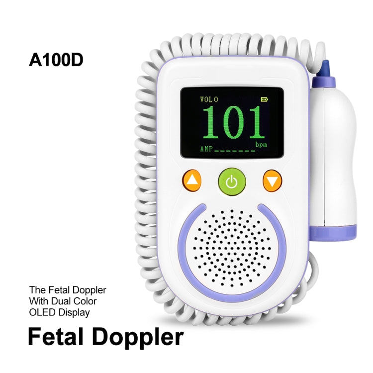 A100D  Digital Fetal Doppler Ultrasound Sound Baby Heartbeat Detector Monitor Rechargeable Prenatal Pocket Fetal Doppler Stethoscope