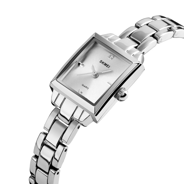 SKMEI 1407 Business Fashion Watch with Diamonds Delicate and Elegant Square Zinc Alloy Quartz Watch for Women
