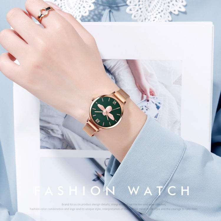 Skmei 9212 Fashion Lady Quartz Watch Student Female Temperament Waterproof Magnetic Suction Net Belt Watch