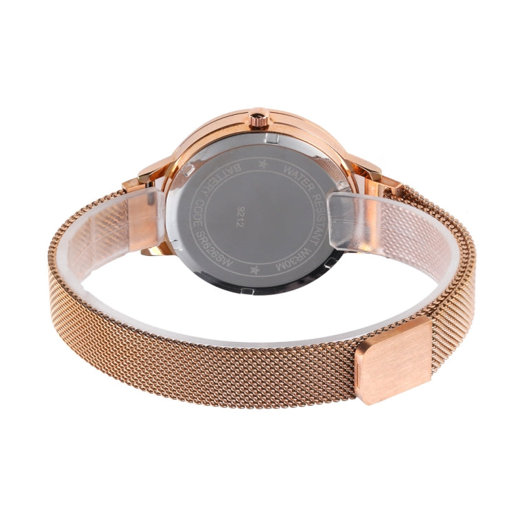 Skmei 9212 Fashion Lady Quartz Watch Student Female Temperament Waterproof Magnetic Suction Net Belt Watch