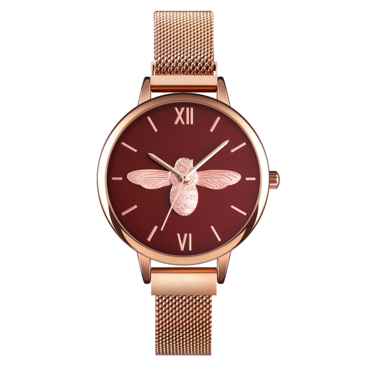 Skmei 9212 Fashion Lady Quartz Watch Student Female Temperament Waterproof Magnetic Suction Net Belt Watch