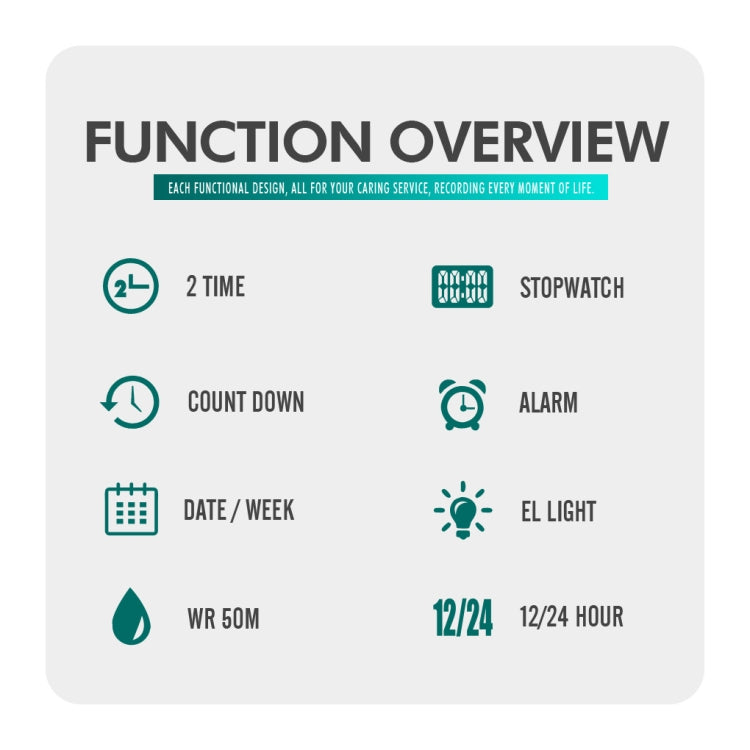 Skmei 1540 Fashion Outdoor Sports Large Dial Student Watch Multi Function Waterproof Mens Electronic Watch