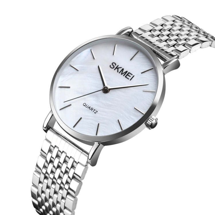 Skmei 1567 Light And Thin Leisure Simple 30m Waterproof Shell Dial Women Steel Band Quartz Watch