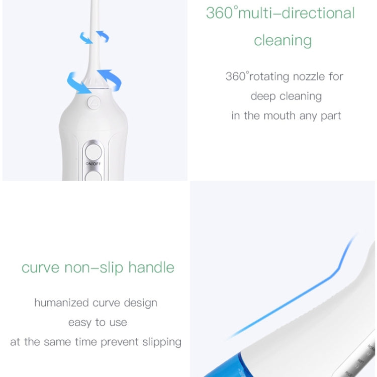 Wireless Water Floss Cleaner Portable 1400mAh USB-Rechargeable Water Flosser IPX7 Waterproof Oral Irrigator, Water Tannk Capacity: 300ML