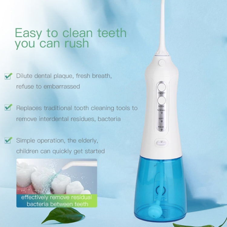 Wireless Water Floss Cleaner Portable 1400mAh USB-Rechargeable Water Flosser IPX7 Waterproof Oral Irrigator, Water Tannk Capacity: 300ML