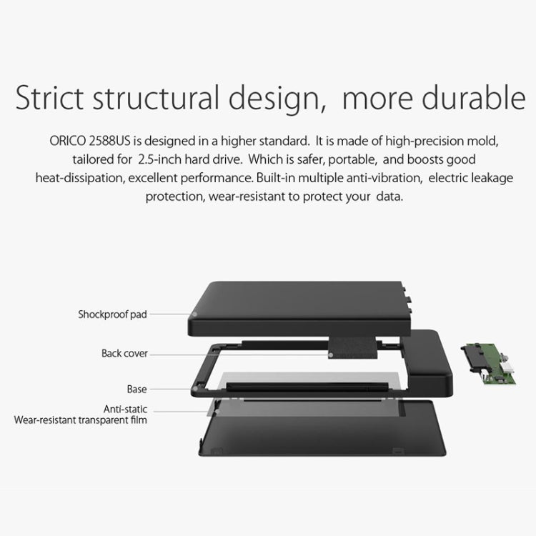 ORICO 2588US3-V1 2.5 inch USB3.0 Hard Drive Enclosure