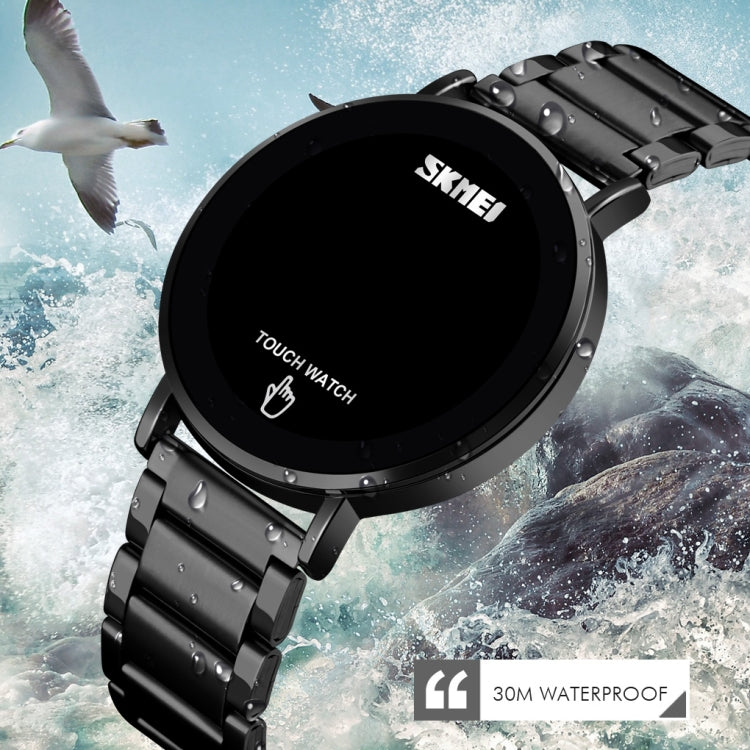 SKMEI 1550 Simple and Stylish LED Touch Screen Men  Watch Waterproof Stainless Steel With Electronic Watch