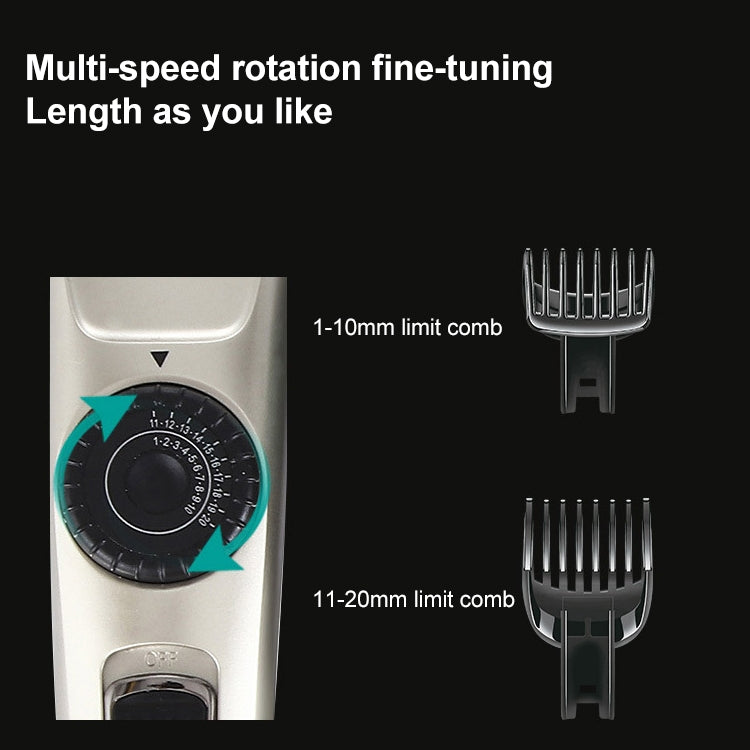 VGR V-031 5W USB Multi-size Controllable Self Trimming Hair Clipper