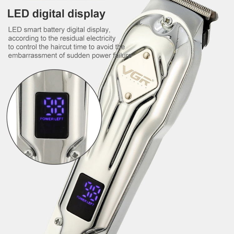 VGR V-261 8W USB Metal Professional Hair Clipper with LED Digital Display