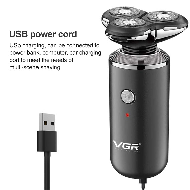 VGR V-317 5W USB Omnidirectional Three-dimensional Floating Three-network Electric Shaver