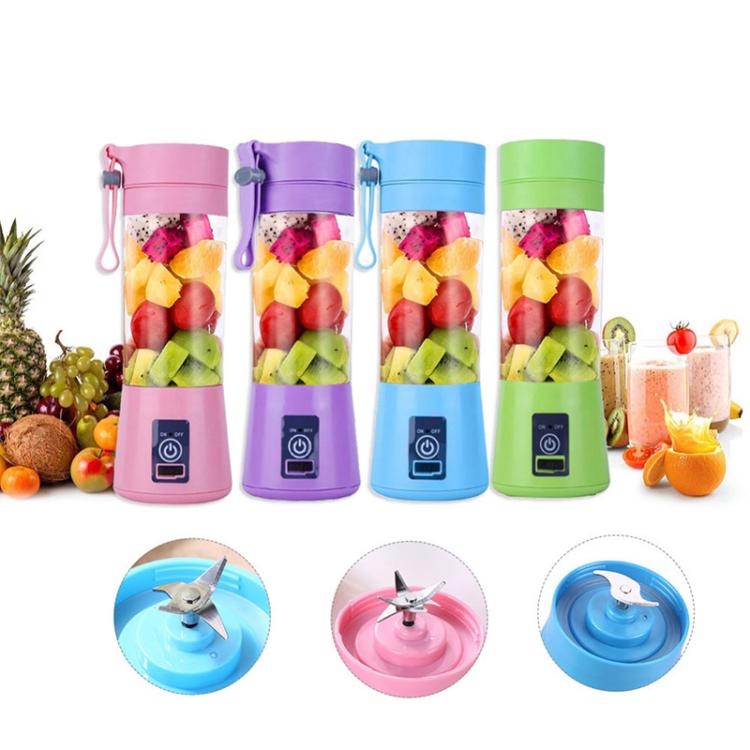 380ml 6 Blender Juicer Cup USB Rechargeable Electric Automatic Vegetable Fruit Citrus Orange Juice Maker Cup Mixer Bottle