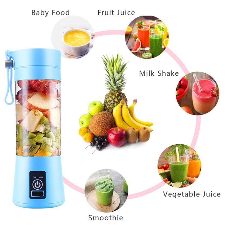 380ml 6 Blender Juicer Cup USB Rechargeable Electric Automatic Vegetable Fruit Citrus Orange Juice Maker Cup Mixer Bottle