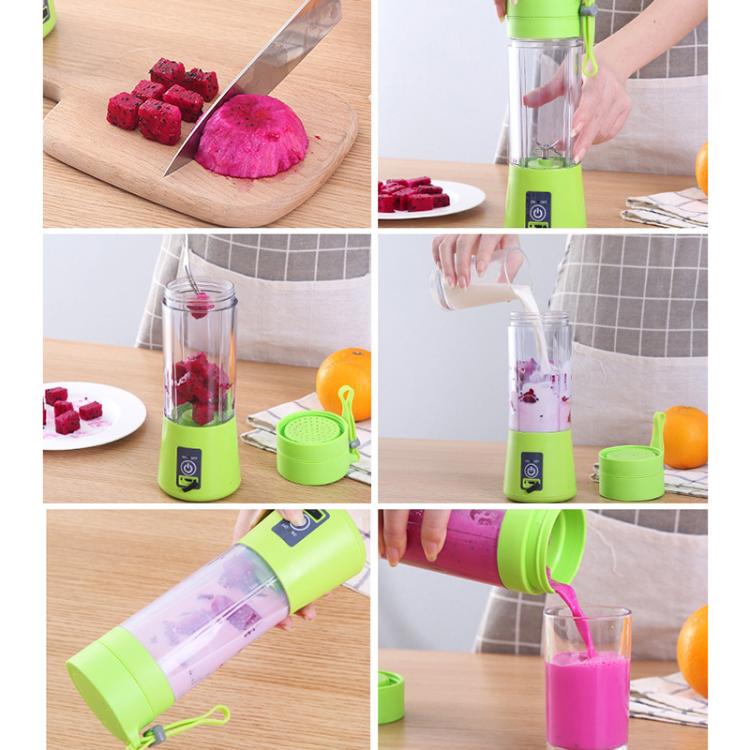380ml 6 Blender Juicer Cup USB Rechargeable Electric Automatic Vegetable Fruit Citrus Orange Juice Maker Cup Mixer Bottle